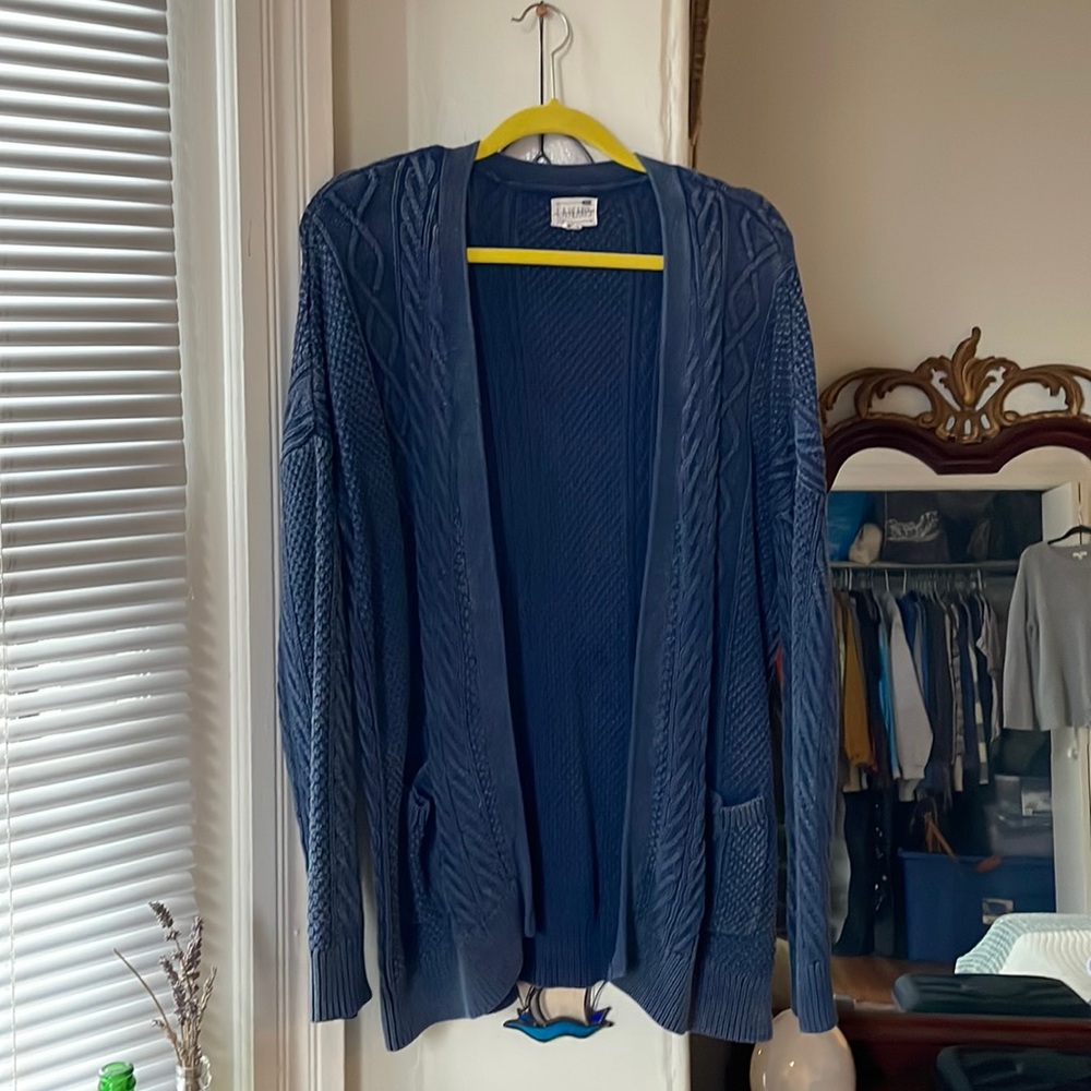 la hearts braided cable knit cardigan